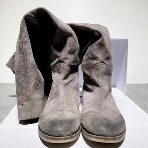 🆕 NWT Boutique 9 Grey High Top Suede Boots; Size 9